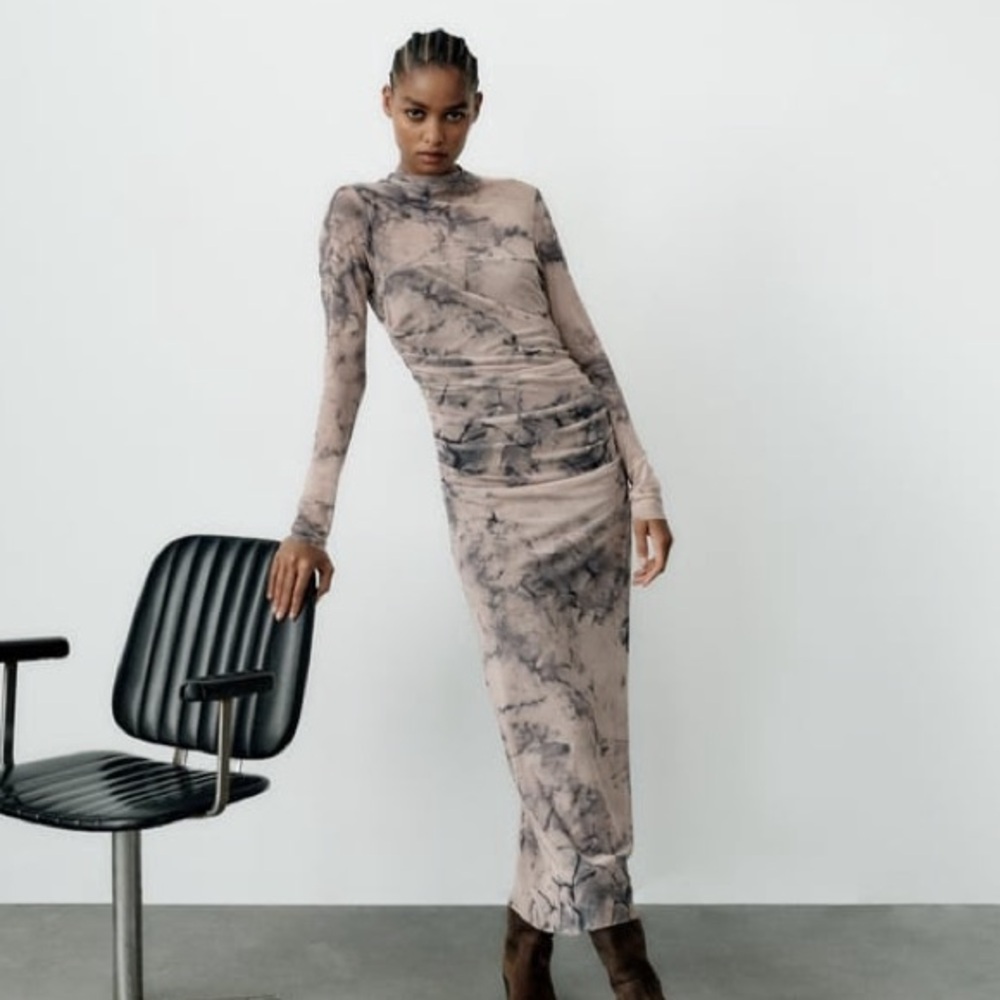 Printed Tulle Dress